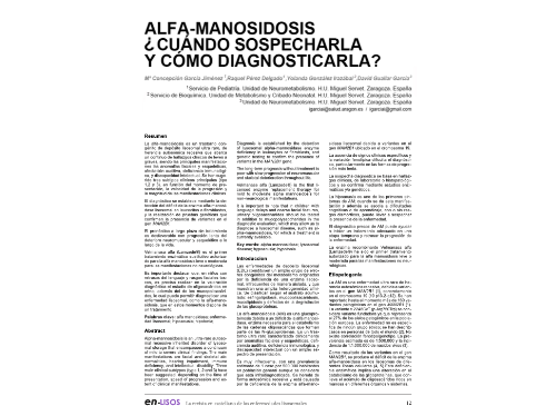 Recurso Alfa manosidosis: Cuando sospecharla y como diagnosticarla