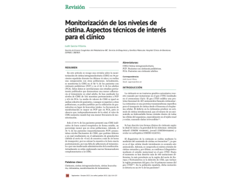 Recurso LHON: Monitorización de los niveles de cistina